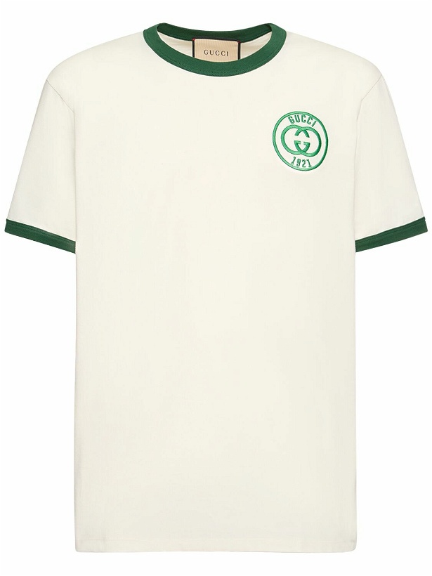 Photo: GUCCI - Logo Patch Cotton T-shirt