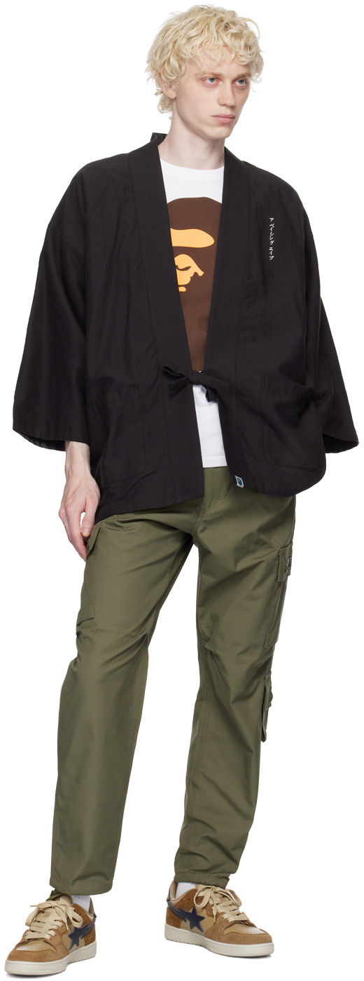 BAPE Khaki Pleated Cargo Pants A Bathing Ape