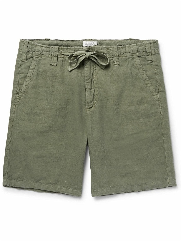 Photo: Hartford - Slim-Fit Linen Drawstring Shorts - Green