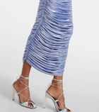 Alex Perry Ruched lamé midi dress