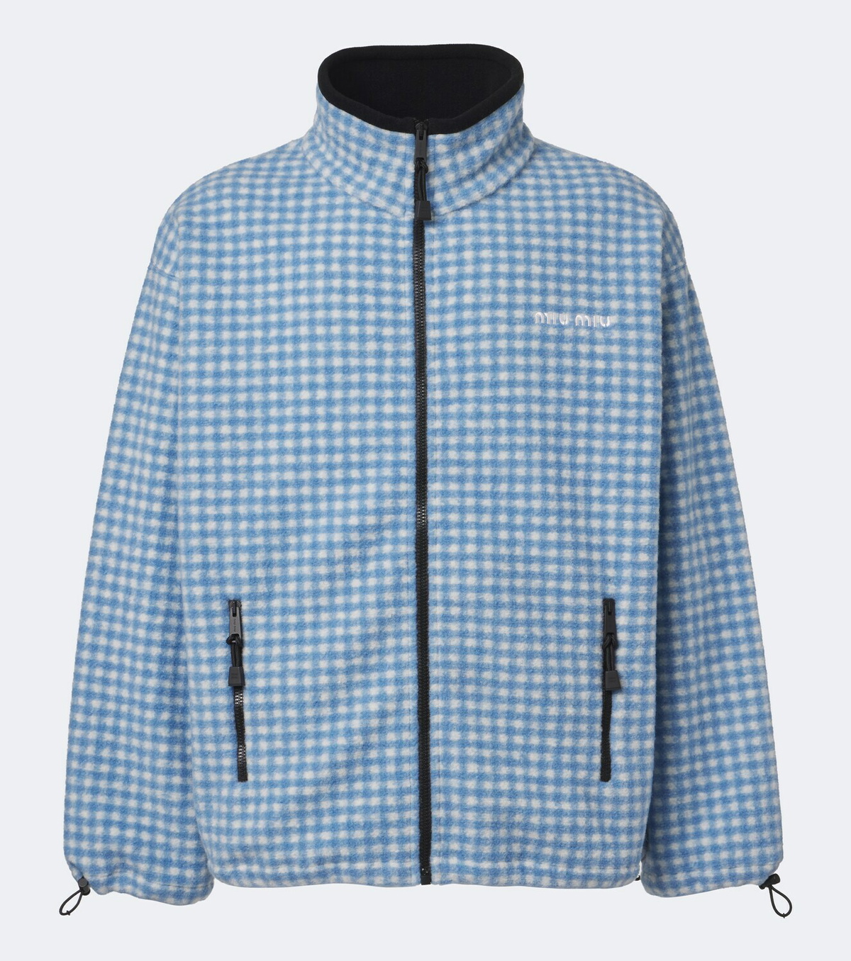 Miu Miu Gingham fleece jacket