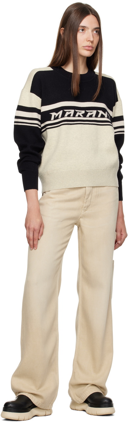 Isabel Marant Etoile Off-White & Black Callie Sweater Isabel Marant Etoile