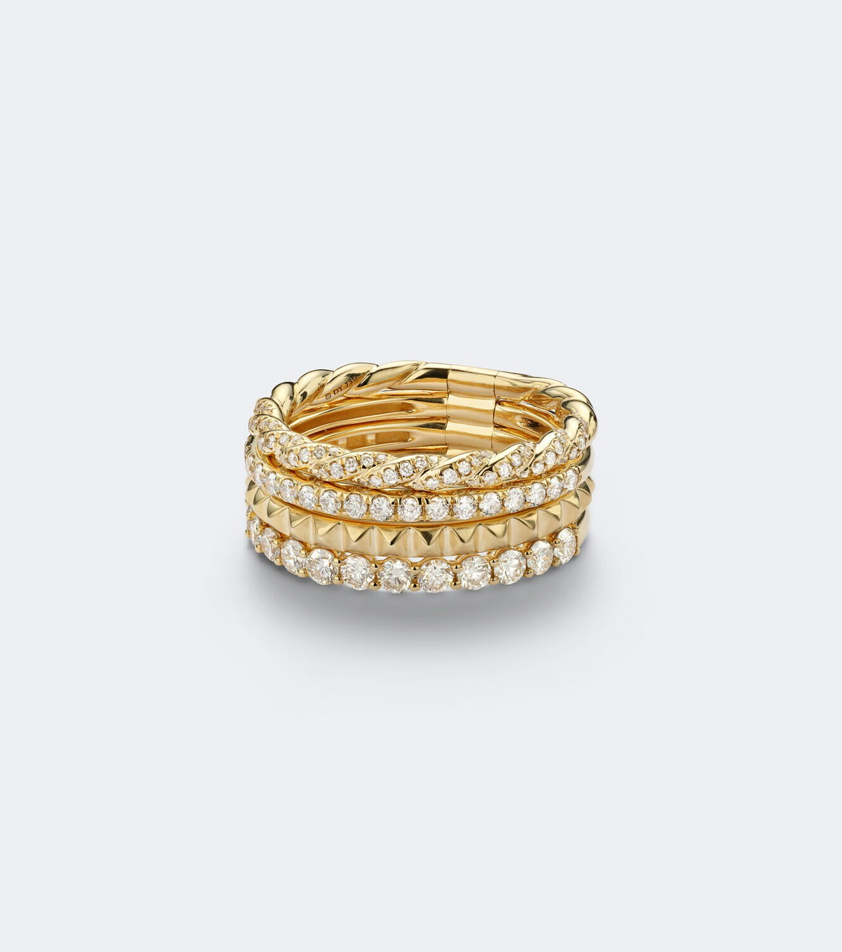 David Yurman Petite Pavé 18kt gold ring with diamonds