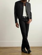 CELINE - Pinstriped Wool and Silk-Blend Gabardine Blazer - Gray