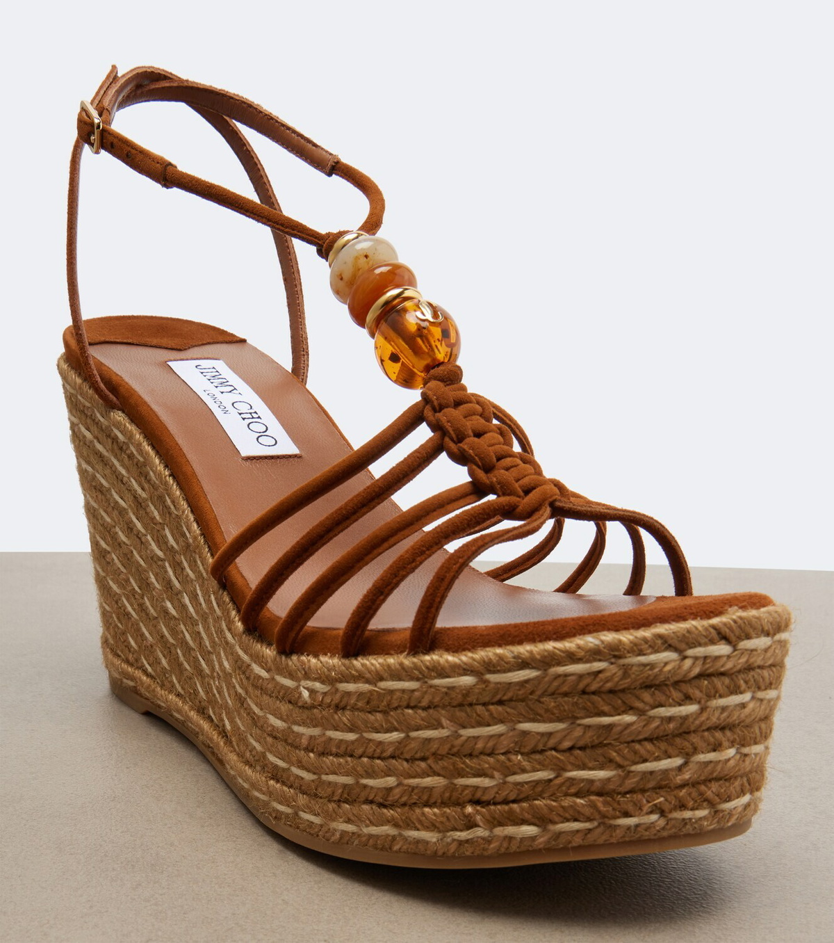 Jimmy Choo Lemi embellished suede espadrille wedges