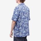 A.P.C. Men's Lloyd Floral Camo Short Sleeve Shirt in Blue