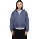 Balenciaga Blue Stained Zip-Up Hoodie
