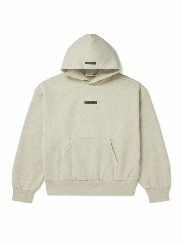Photo: FEAR OF GOD ESSENTIALS - Oversized Logo-Appliquéd Cotton-Blend Jersey Hoodie - Gray