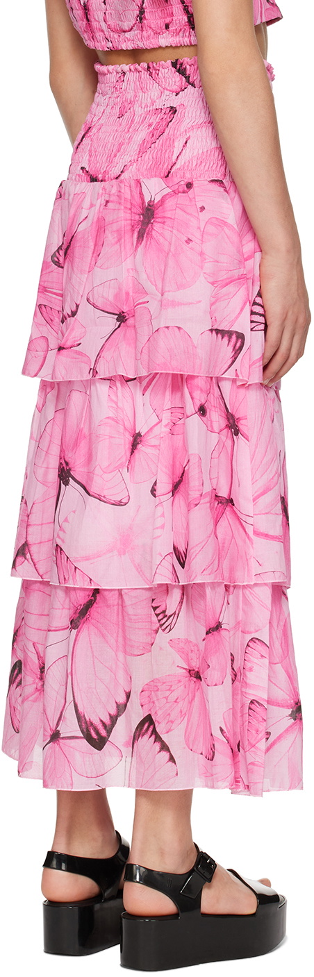 Miss Blumarine Kids Pink Tiered Skirt