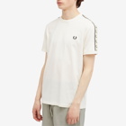 Fred Perry Men's Contrast Tape Ringer T-Shirt in Ecru/Black