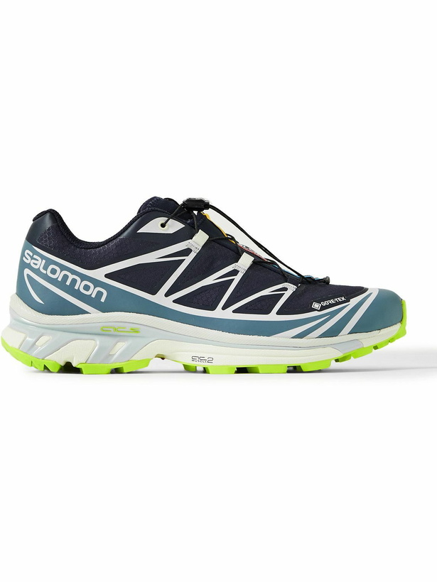 Photo: Salomon - XT-6 Rubber-Trimmed Mesh Sneakers - Blue