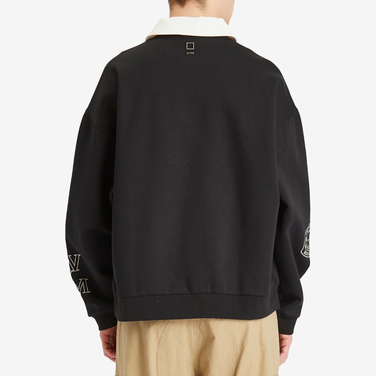 Wooyoungmi Men's Long Sleeve Patch Polo in Black