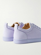 Christian Louboutin - Louis Junior Orlato Grosgrain-Trimmed Suede Sneakers - Purple