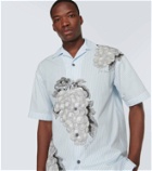 JW Anderson Striped printed cotton poplin shirt