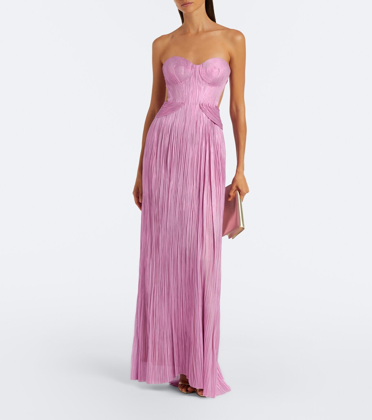 Maria Lucia Hohan Kamina metallic silk corset gown