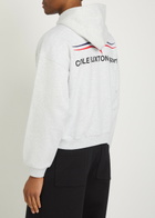 Cole Buxton Hooded Printed Cotton Sweatshirt Light Grey