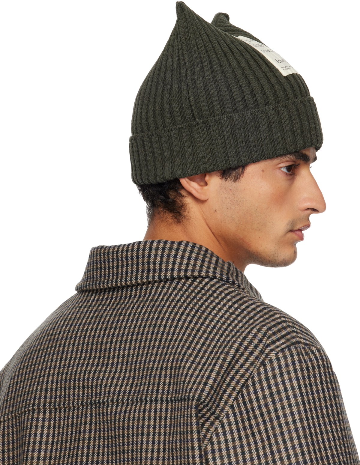 Acne Studios Khaki Ribbed Square Beanie