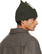 Acne Studios Khaki Ribbed Square Beanie