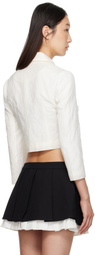 SHUSHU/TONG White Pointed Collar Short Jacket
