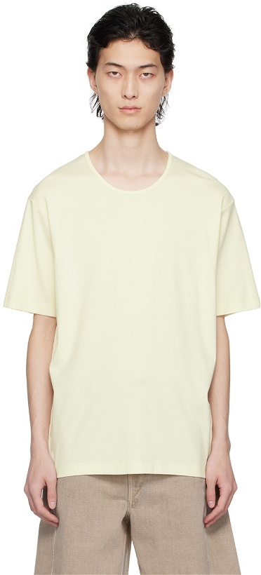 Photo: LEMAIRE Yellow Scoop Neck T-Shirt