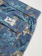 Hartford - Mid-Length Printed Recycled Swim Shorts - Blue