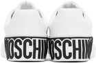 Moschino White Maxi Logo Calfskin Sneakers