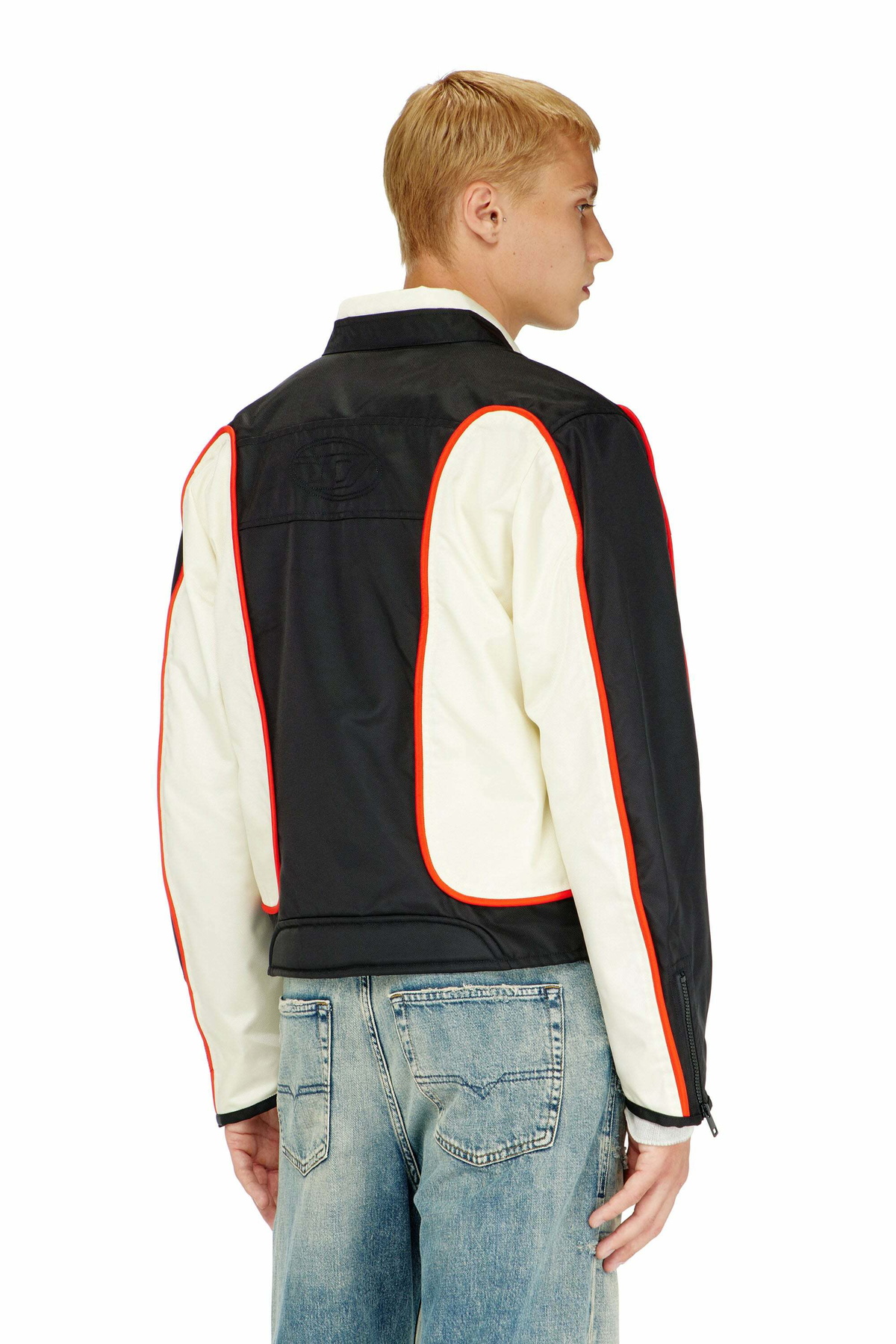 Diesel Biker jacket in colour-block nylon - Jackets Mens in Multicolor