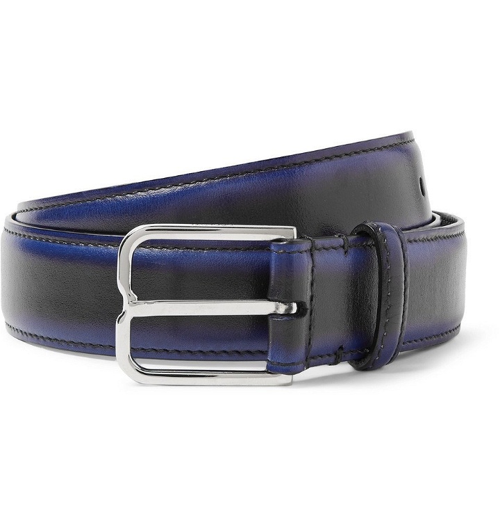Photo: Berluti - 3cm Blue Leather Belt - Black