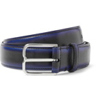 Berluti - 3cm Blue Leather Belt - Black