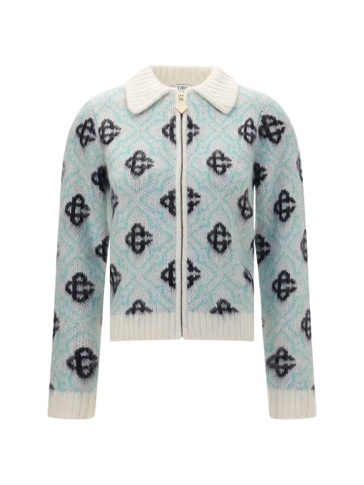 Casablanca Green & Off-White Monogram Cardigan Casablanca