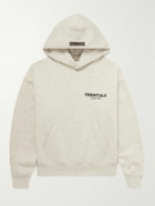 Fear of God Essentials Kids - Logo-Flocked Cotton-Blend Jersey Hoodie - Neutrals