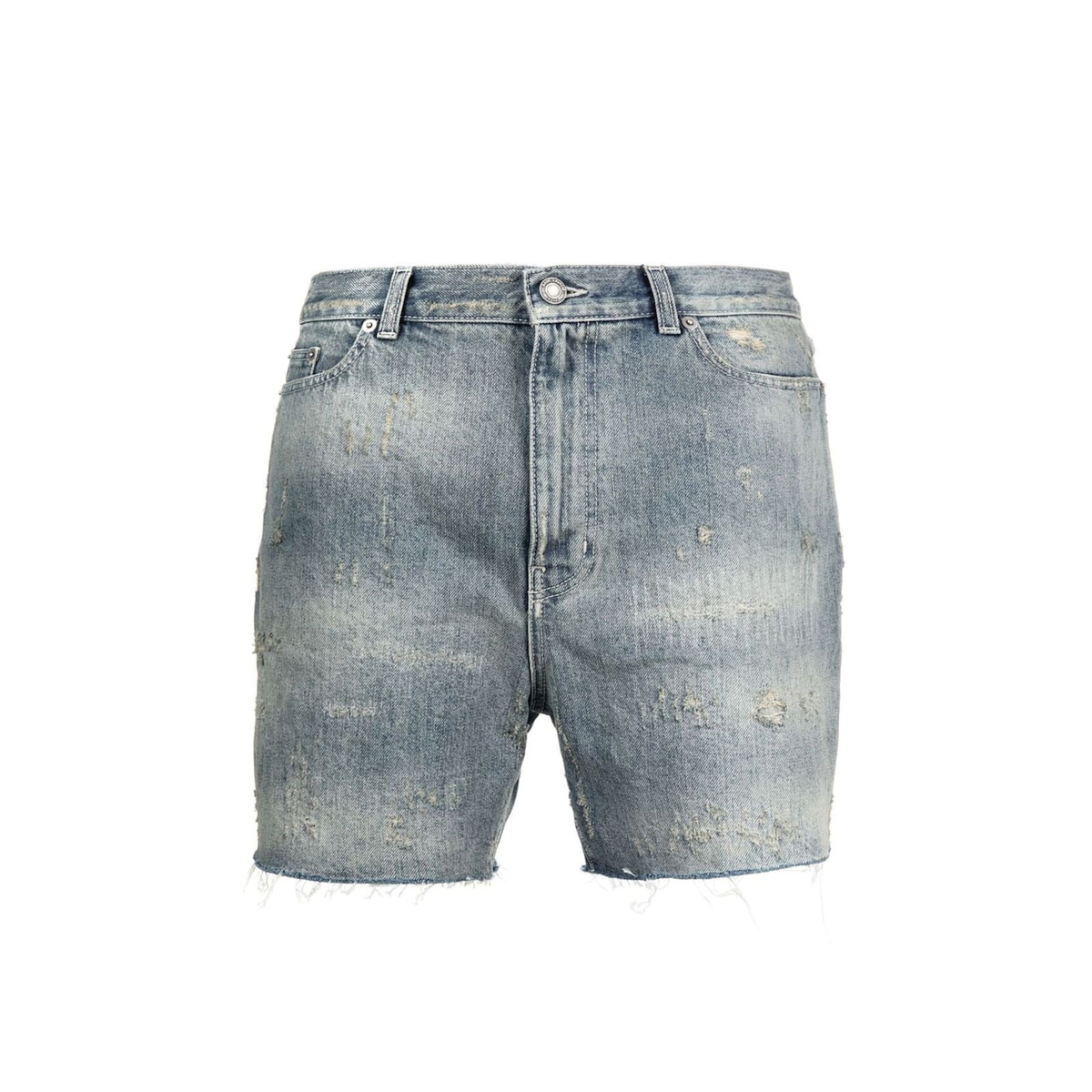 【関税＆送料込み】Saint Laurent VendA´me Denim Bermuda Sho SAINT LAURENT - California Straight-Leg Distressed Denim