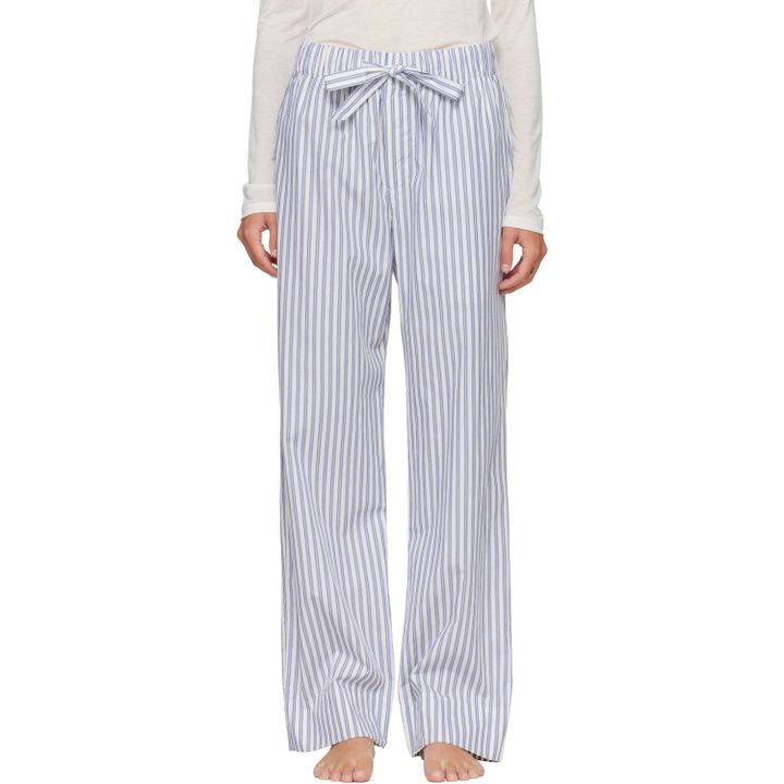 Photo: Tekla Blue & White Poplin Pyjama Pants