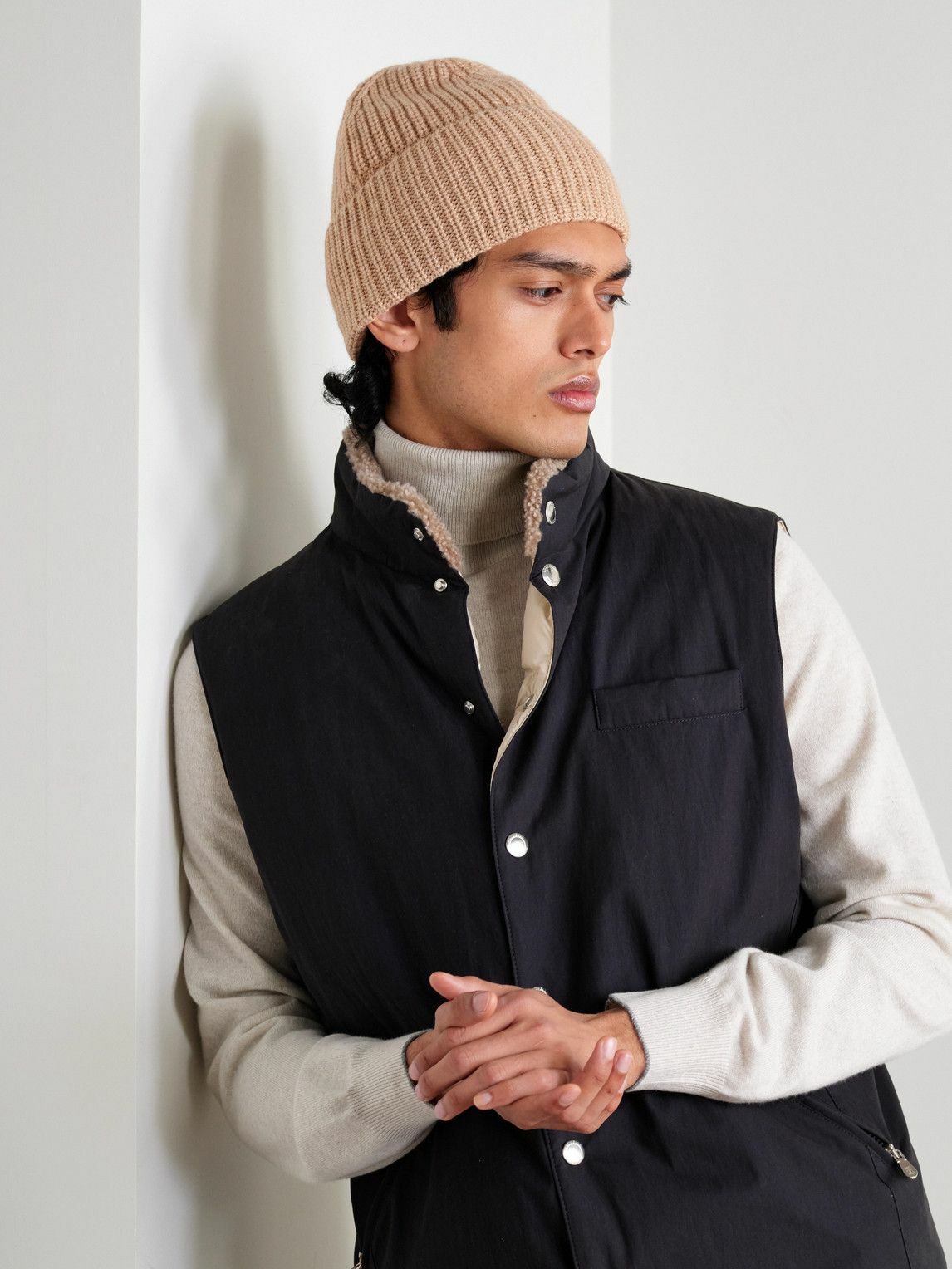 Brunello Cucinelli - Ribbed Cashmere Beanie - Neutrals