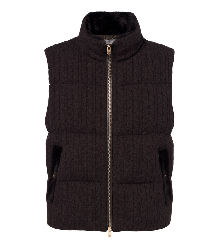 Photo: Agnona Cable-knit cashmere puffer vest