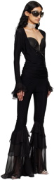 Blumarine Black Ruffle Trousers