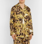 Versace - Camp-Collar Printed Silk Pyjama Shirt - Gold