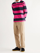 Pop Trading Company - Striped Cotton-Jersey Polo Shirt - Pink