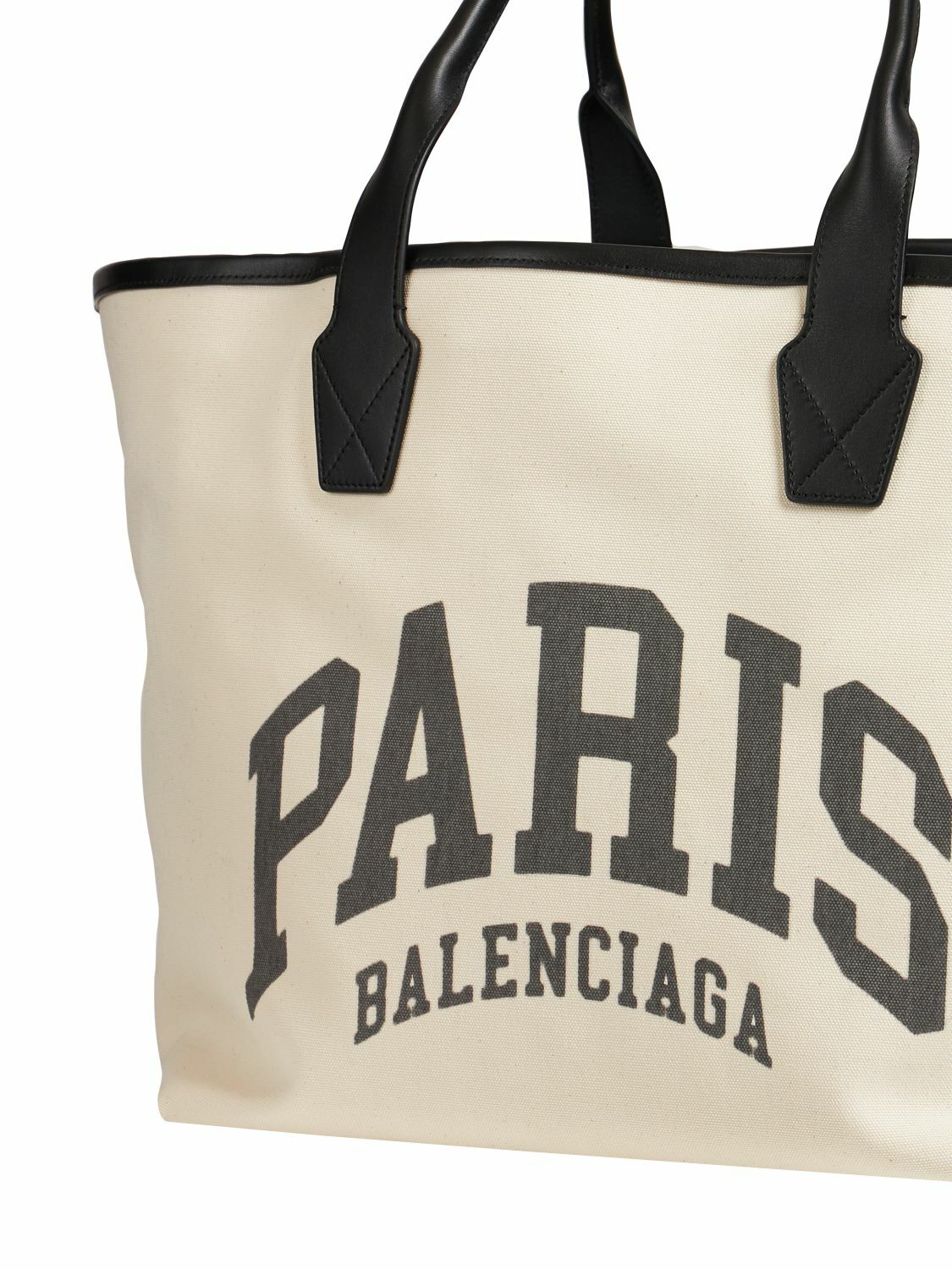 Cities Paris Jumbo Tote Bag Natural Canvas | Luxe Collective