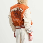SUNDAYFRUITMARKET Women's Golden Hour Varsity Jacket in Orange