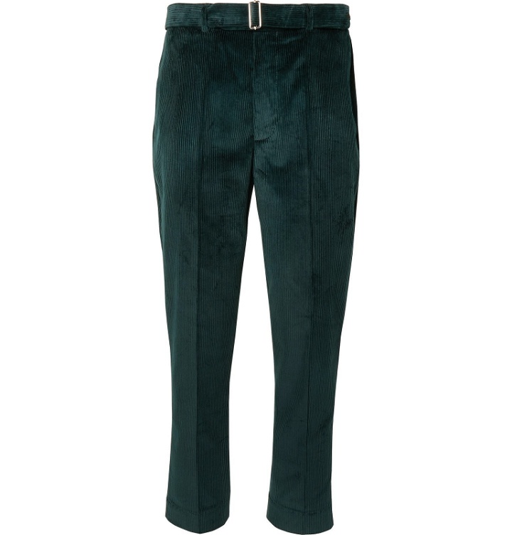 Photo: Officine Generale - Dark-Green Owen Tapered Cotton-Corduroy Suit Trousers - Green