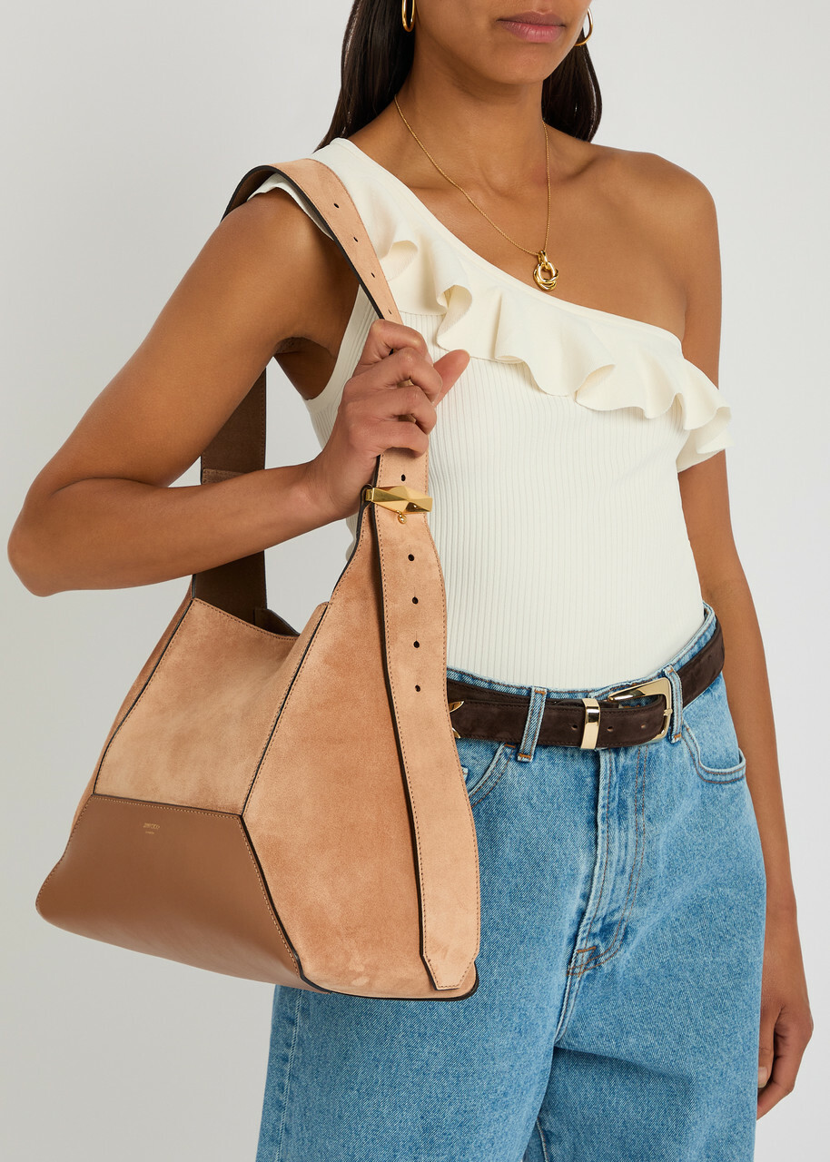 ショルダーバッグ・ポシェット Jimmy Choo Camel Suede Medium Diamond Shoulder Bag Jimmy Choo Diamond Suede Shoulder bag - Camel - One Size