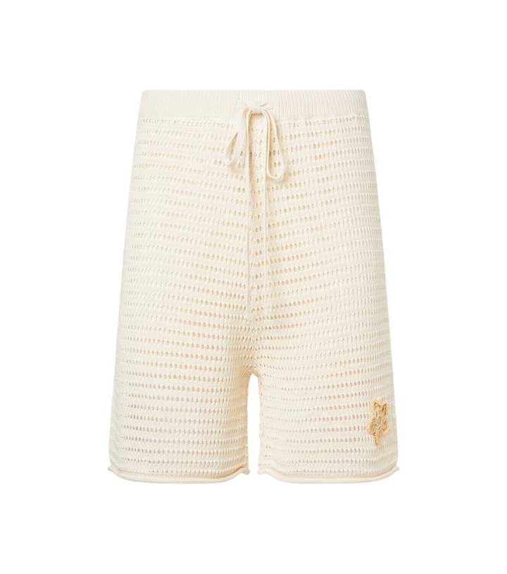Photo: Commas Crochet floral-appliqué open-knit Bermuda shorts