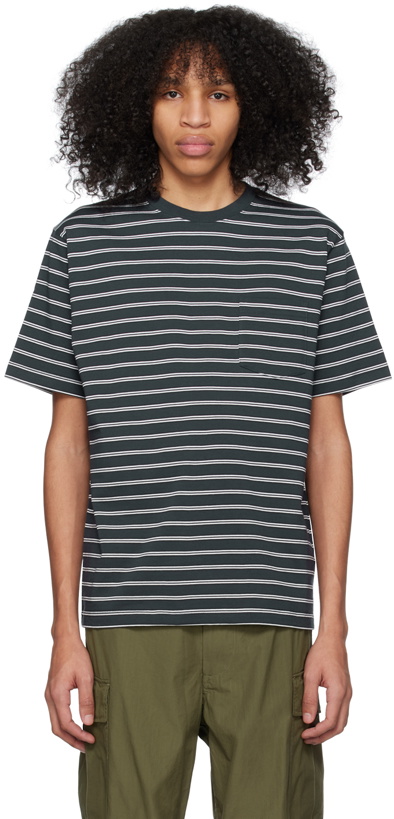 Photo: BEAMS PLUS Gray Striped T-Shirt