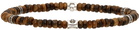 Salvatore Ferragamo Brown Tiger's Eye Bracelet