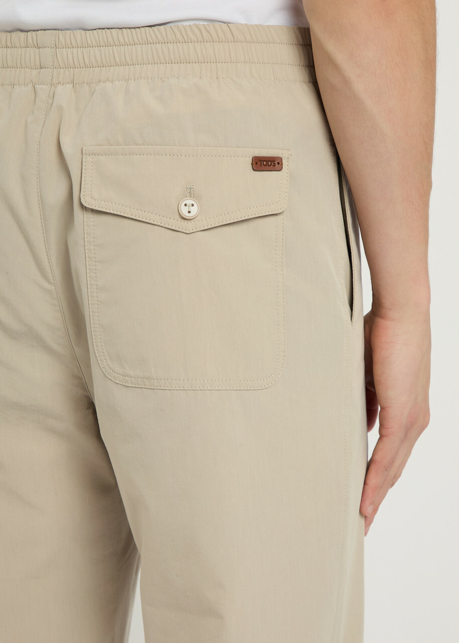 Tods Straight-leg Cotton-blend Trousers Beige