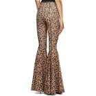 Versace Jeans Couture Brown Animalier Print Flared Trousers
