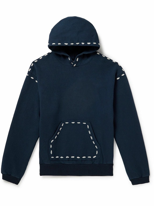 Photo: KAPITAL - Marionette Printed Cotton-Jersey Hoodie - Blue