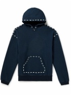 KAPITAL - Marionette Printed Cotton-Jersey Hoodie - Blue