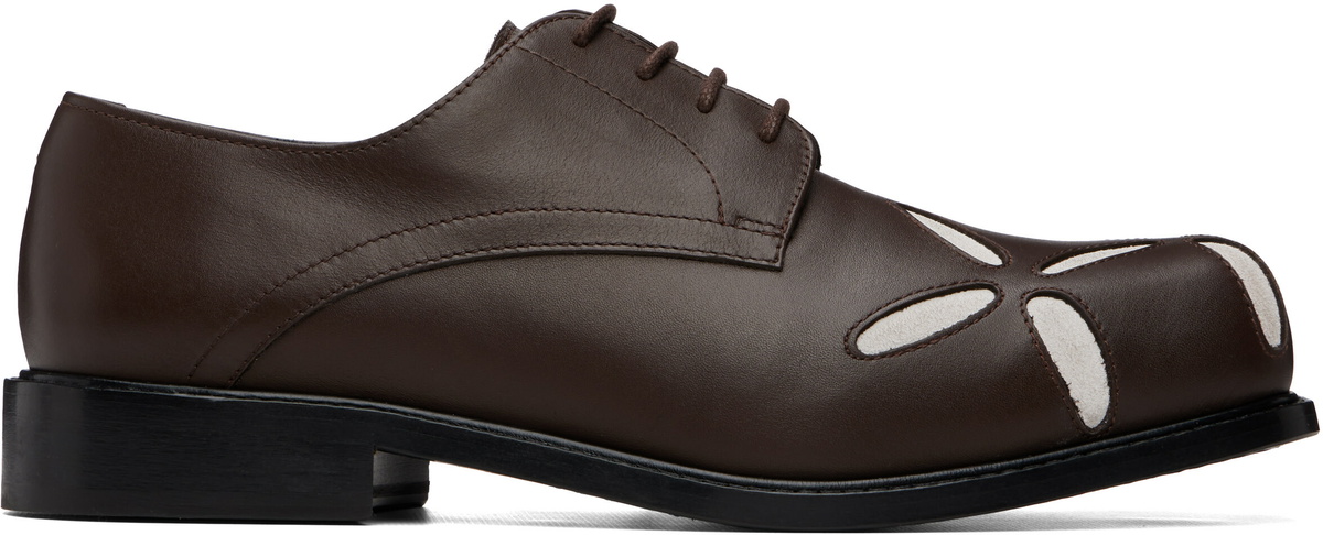 Stefan Cooke Brown Slashed Square Toe Derbys